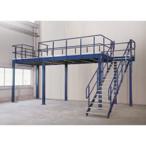 Moduł podstawowy dla modułowego systemu platformy magazynowej, 500 kg/m², dł. x szer. 4000 x 5000 mm, jasnoszary