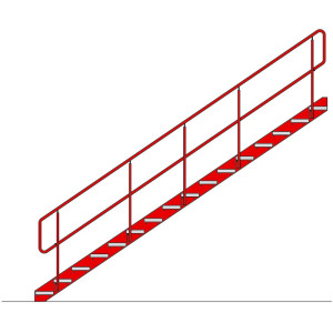 Schody dla modułowego systemu platformy magazynowej, wysokość do 3400 mm, niebieski gencjanowy