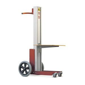 Podnośnik HOVMAND z platformą drewnianą, zakres podnoszenia 115-1062 mm, udźwig 70 kg