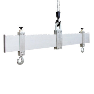 Aluminiowa poprzecznica nośna SCHILLING z 2 hakami zabezpieczającymi, szerokość robocza 350-4850 mm, udźwig 1000 kg