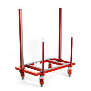 Wózek wielofunkcyjny, nośność 250 kg, dł. 780 x 420 mm, 2 stałe i 2 regulowane pręty