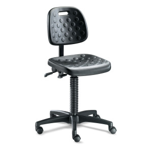 Robocze krzesło obrotowe Strength, oddychające, ergonomiczne, wysokość siedziska 450-650 mm, kółka, kolor czarny