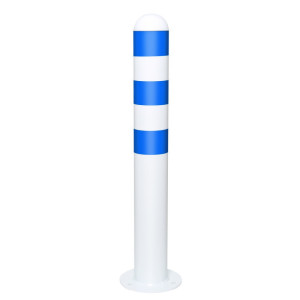 Stacja ładująca II Słupek ochronny o średnicy 108 mm Wysokość 800 mm Stal powlekana tworzywem sztucznym niebieskie pierścienie odblaskowe