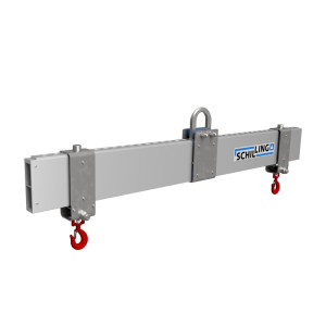 Aluminiowa poprzecznica nośna SCHILLING z 2 hakami zabezpieczającymi, szerokość robocza 350-3850 mm, udźwig 1500 kg
