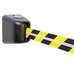 Kaseta taśmy RS-GUIDESYSTEMS® GLW 425 REFLECTO, montaż ścienny, długość 5 m, szerokość 50 mm, obudowa czarna, taśma czerwono-biała