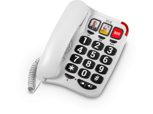 Teléfono - SPC Telecom Comfort Numbers 2, Fijo, Análogo, Para Mayores, Teclas grandes, audífonos, Blanco