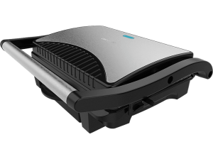 Grill - Cecotec Rock’nGrill 1000 Dark, W, Antiadherente, Altura adaptable, Dark Inox