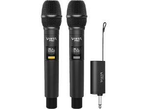 Micrófono - Vieta Pro Party Mic Duo, -25 db, Inlámbrico, Negro