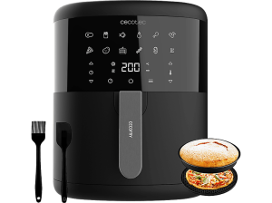 Freidora de aire - Cecotec Cecofry Bombastik 6000 Full, 1700 W, 6 L, Incluye pack accesorios, 80-200 ºC, 12 modos, Temporizador, Negro
