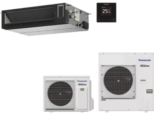 Aire acondicionado por conductos - Panasonic KIT-100PF3Z5-6, Split 1x1, 9724 fg/h, Bomba de calor, Blanco