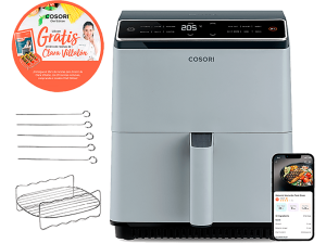 REACONDICIONADO Seminuevo Muy bueno Freidora de aire - Cosori Dual Blaze Chef Edition, Doble resistencia, 1700 W, 6.4 L, 12 Funciones