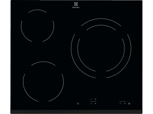 Placa vitrocerámica - Electrolux EHF6231IOK, 3 zonas, Zona grande 27 cm, 60 Negro