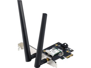 Tarjeta de red - ASUS PCE-AXE5 400, Wi-Fi 6, WLAN, PCI Express, Bluetooth, 2 antenas, Negro