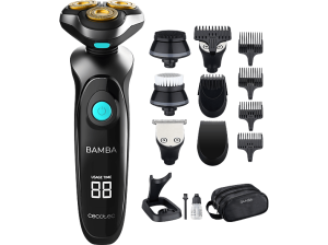 Afeitadora multifunción - Cecotec Bamba PrecisionCare TwistGroom 10in1, Multiusos, 4 niveles, 10 accesorios, 80 min, Waterproof, Negro