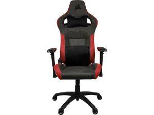 Silla gaming - Corsair T3 Rush, Reposacabezas 4D, Espalda inclinable, Hasta 120 kg, Almohadilla incluida, Rojo