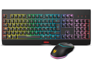 REACONDICIONADO Seminuevo Bueno Pack gaming - Krom Kabala, Wireless, Anti-ghosting, Switches membrana, Retroiluminación, Negro