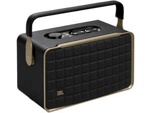 Altavoz estéreo - JBL Authentics 300, 100W, Bluetooth, Wi-Fi, asistentes de voz Google y Alexa, batería con autonomía 8h, diseño retro, Negro