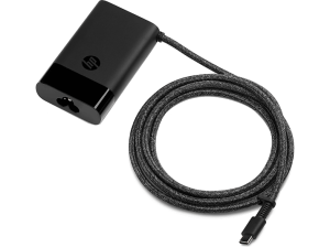 Cargador para portátil - HP, 65W, USB-C, Carga rápida, Alimentación universal, Negro