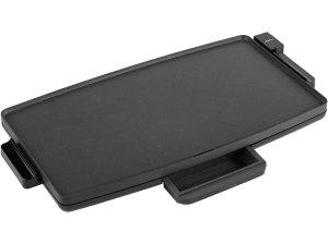 Plancha de asar - Jata JEGR1603, 2400 W, Recubrimiento antiadherente, Asas toque frío, Bandeja recogesalsas Negro