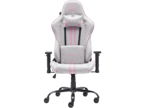 Silla gaming - Newskill Kitsune V2, Reposabrazos 2D, Hasta 136 kg, Tela Transpirable, Cojines Lumbar y Cervical, Reclinable en 180º, Rosa