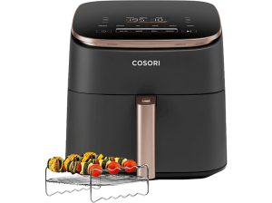 Freidora de aire - Cosori Turbo Blaze Chef Edition, 1725 W, 6 l, Hasta 230 °C, Pantalla táctil, 5 velocidades, Negro