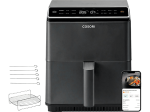 REACONDICIONADO Seminuevo Muy bueno Freidora de aire - Cosori Dual Blaze Chef Edition, Doble resistencia, 1700 W, 6.4 L, 12 Funciones