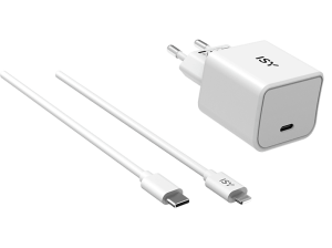 REACONDICIONADO Seminuevo Muy bueno Cargador móvil - ISY IWC 2501, Lightning-USB C, 20W, 1m, Blanco