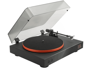 Tocadiscos - JBL Spinner BT, Bluetooth, AptX™HD, Cabezal extraíble, Transmisión por correa, Naranja y negro