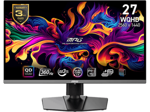 Monitor gaming - MSI MPG 271QRX QD-OLED, 26.5 ", WQHD, 0.03 ms, 360 Hz, FreeSync Premium Pro, USB-C , Negro