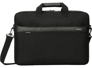 Maletín para portátil - Targus GeoLite EcoSmart Slim Brief, 15-16", Resistente al agua, Correa Extraíble, Negro