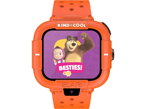 Smartwatch infantil - Elari KidPhone MB, Pantalla táctil, GPS, Nano SIM, Cuadrada 320x380, Diseño Masha y el Oso, Naranja