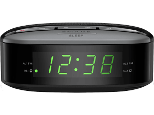 Radio despertador - Philips TAR3305/12, 0.2 W, FM, Pilas, Temporizador, Reloj, Negro