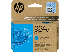Cartucho de tinta - HP EvoMore 924e, Hasta 800 páginas, Certificado CarbonNeutral®, Azul