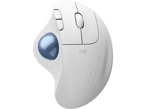 Ratón - Logitech Ergo M575S, Trackball inalámbrico, Botones personalizables, Ergonómico, 2000ppp, Clics silenciosos, 18 meses de pila, PC-Mac, Blanco