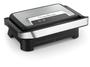 Grill - Moulinex Inicio Compact GI270D, 2 en 1, & sandwichera, raciones, Antiadherente, 1000 W, Bandeja de goteo extraíble, Acero Inoxidable