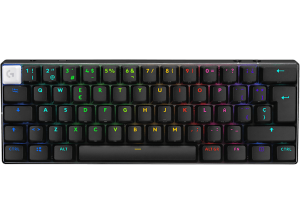 Teclado gaming - Logitech G Pro X 60, Inalámbrico, Lightspeed-Bluetooth, RGB Lightsync, Interruptores ópticos, Teclas PBT-Personalizables, PC, Negro