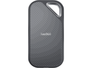 Disco duro SSD externo 2TB - SanDisk Extreme Pro Portable SSD, USB-C, USB-A, 2000MB/s, Resistencia al Agua, Gris