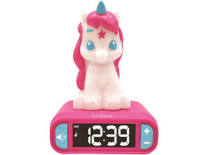 Despertador - Lexibook Unicornio, Pantalla LCD Retroiluminada, 6 Tonos, Rosa