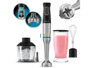 Batidora de mano - Cecotec Katana 15 Chop G, 1500 W, 21 velocidades, Tecnología PerreoMove, Cuchillas 4 hojas, Función Turbo, Vaso 800ml, Grey