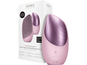 Limpiador facial - Geske Sonic Thermo Facial Brush 6 en 1, Limpieza de poros, Masaje facial, IPX7, Rosa