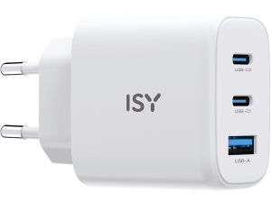 Cargador móvil - ISY IWC 4145, Universal, 45W, 1x USB-A, 2x USB-C, Blanco