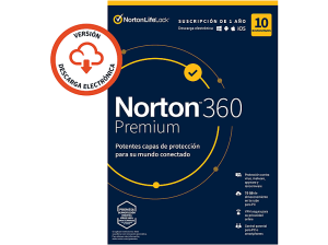 Symantec Norton 360 Premium 75GB, 10 dispositivos, 1 año (Código de descarga)
