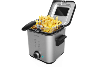 Freidora - Cecotec CleanFry Advance 1500, Filtro OilClean, Tapa con ventana, Cubeta extraíble, Antiadherente, Apto lavavajillas, Inox