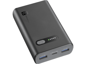Powerbank - CellularLine Fast, 10000 mAh, 20 W, Hasta 72h de carga, USB C, A, Negro
