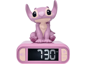 Despertador - Lexibook Stitch, Pantalla LCD Retroiluminada, 6 Tonos, Rosa