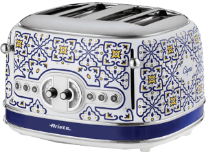 Tostadora - Ariete Capri, 1630W, 4 Ranuras, Rebanadas, 6 Niveles de Tostado, Azul/Blanco