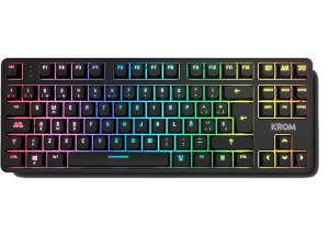 Teclado gaming - Krom Kernel Pro, USB-C, Teclas iluminadas, Inalámbrico, Función anti-ghosting, Negro