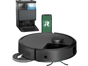 REACONDICIONADO Seminuevo Muy bueno Robot friegasuelos - iRobot Roomba® Plus 505, 295 ml Depósito Polvo, 3l Agua Base, 3h Autonomía, Negro