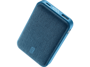 Powerbank - CellularLine Glam, 10000 mAh, 20W, Hasta 72h de carga, USB C, A, Azul
