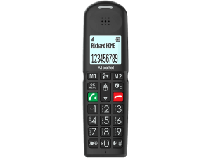 Teléfono - Alcatel XL685, Análogo, Teclas Grandes, Compatible con Audífonos, Negro